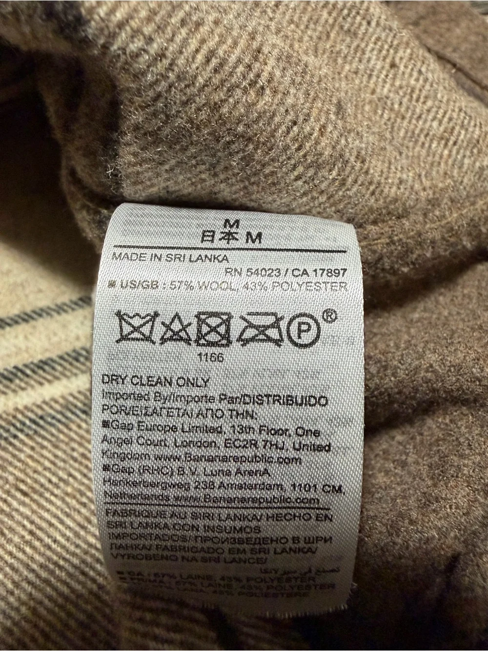 Banana Republic Relaxed Fit Wool Blend Plaid Shirt Jacket Men’s M Brown Tan